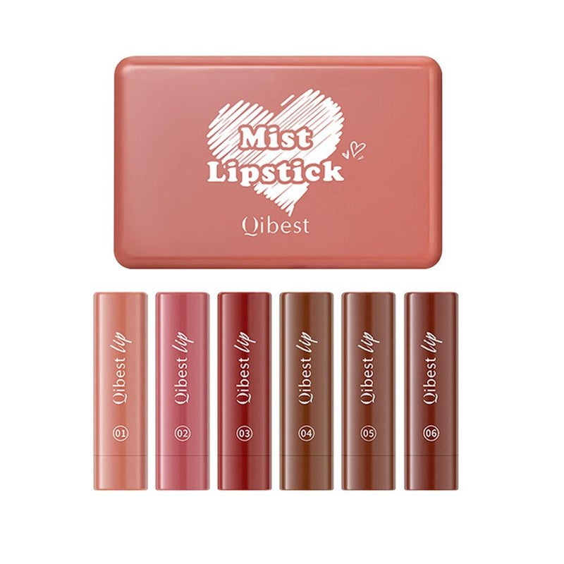 QIBEST Easy-to-Apply Long-Lasting Matte Lipstick Pencil Natural Waterproof and Smudge-Proof Lip Liner Set
